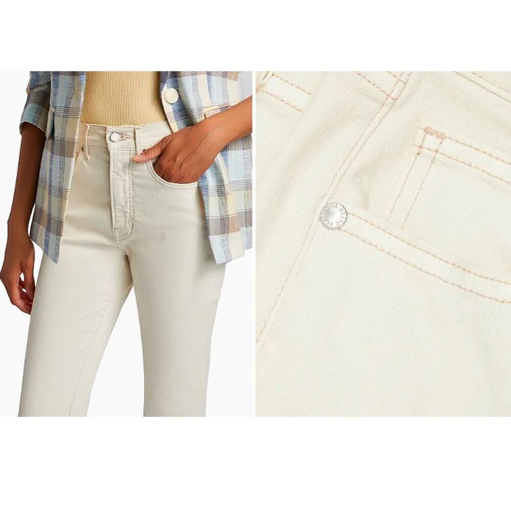 Veronica Beard Beverly High Rise Skinny Flare Jeans 26 NWT 298 ECRU IRRG - Picture 3 of 13